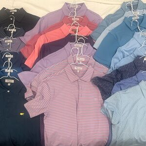 Peter Millar Pink & Blue Polo Shirts Collection. 21 shirts.